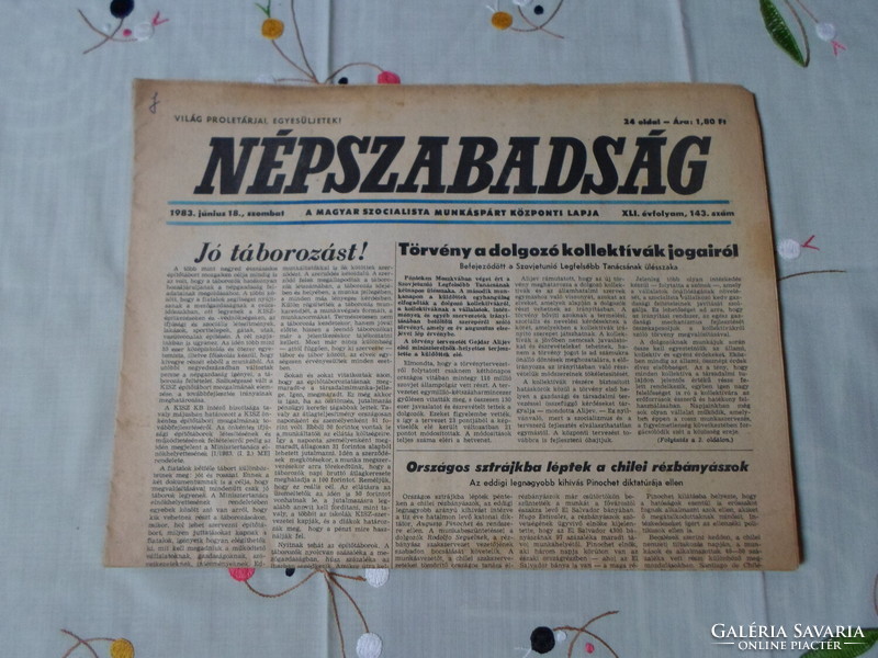 Népszabadság, June 18, 1983 (Old newspaper for birthday)