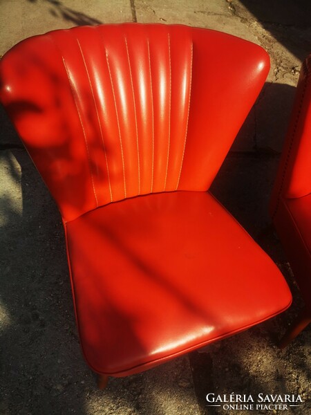 Sky club artificial leather red sofa with 2 armchairs