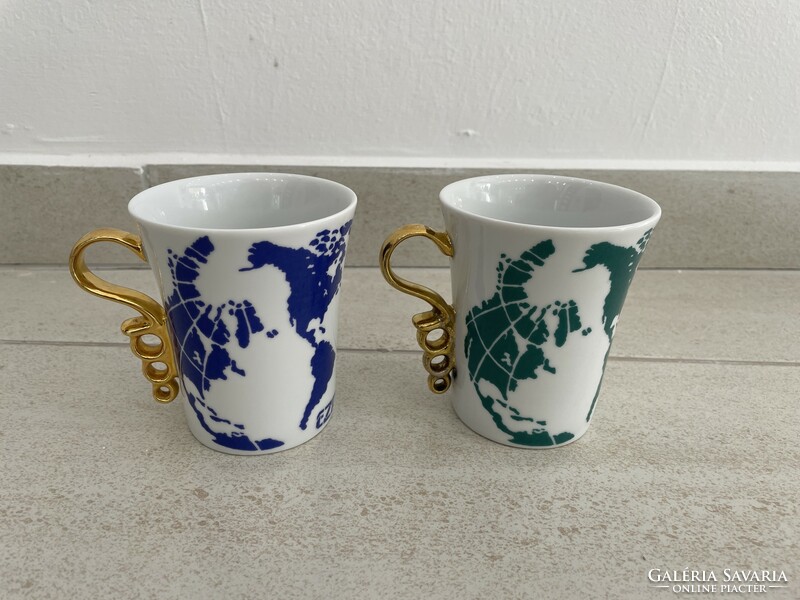 Hollóházi millennium millennium 2000 porcelain cup mug modern retro mid century