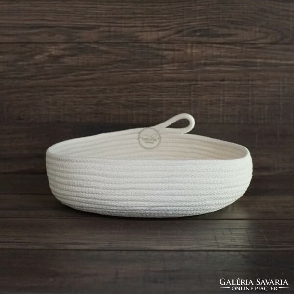 Sewn rope basket - storage bowl (magnolia)