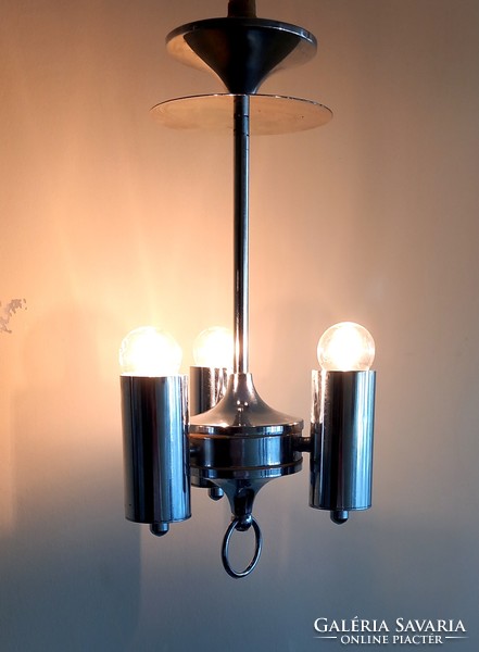 Bauhaus art-deco design chrome ceiling lamp, gaetano sciolari? Negotiable