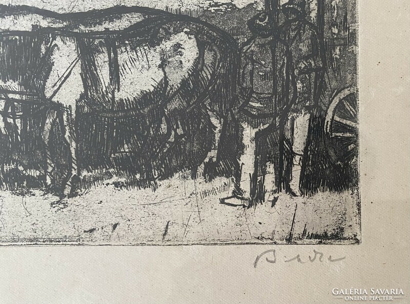 László Bencze: chariots - etching