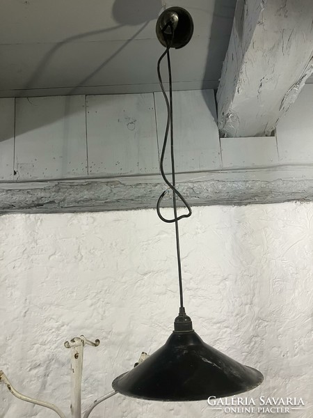 Mid century, retro, modern industrial loft design, hanging, black ceiling lamp