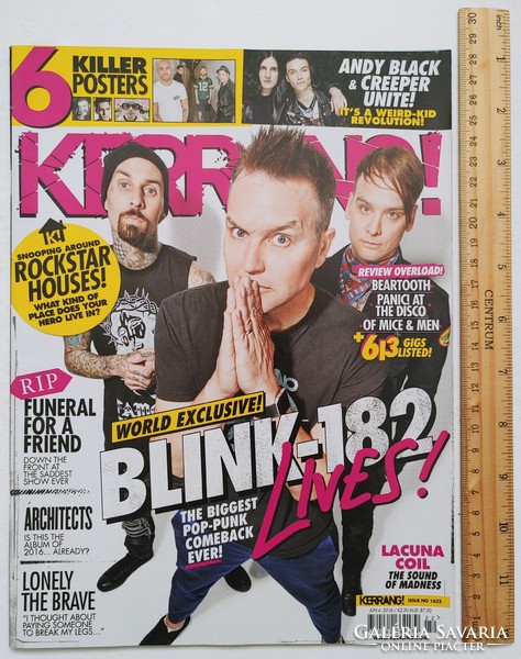 Kerrang magazin 16/6/4 Blink-182 Funeral Friend Lacuna Coil Lemmy Architects Panic Disco Motorhead