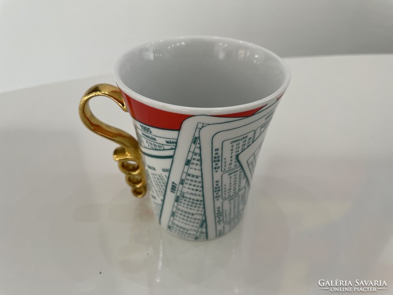 Hollóházi Saxon endre cup mug modern retro mid century