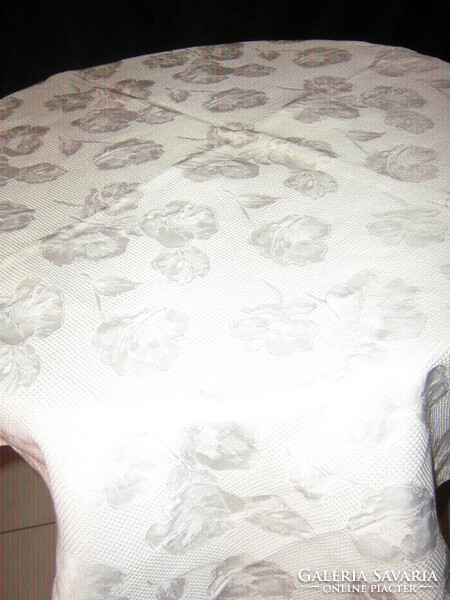 Beautiful vintage silk rosy tablecloth