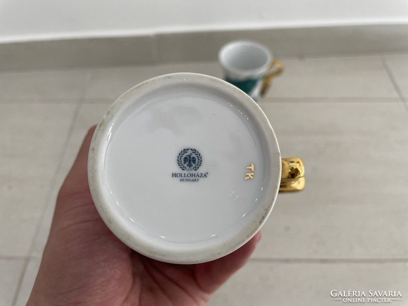 Hollóházi Millennium Ezredforduló 2000 porcelán csésze bögre modern retro mid century