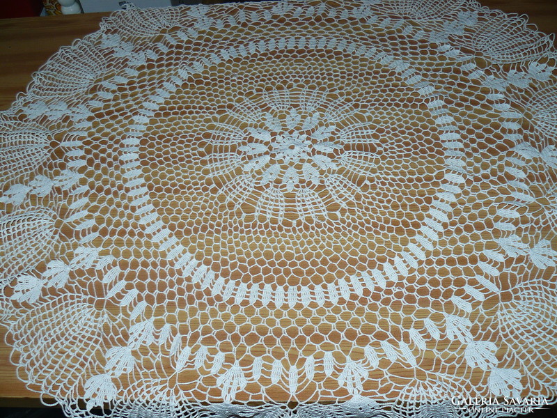 Beautiful antique huge handmade crochet tablecloth