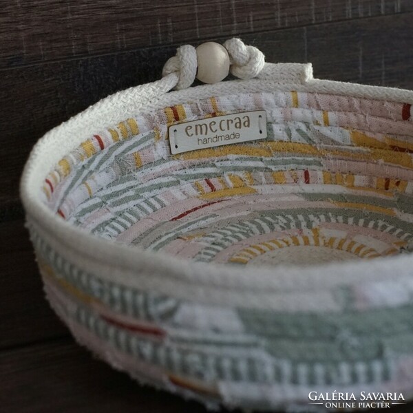 Sewn rope basket - storage bowl (vinca)