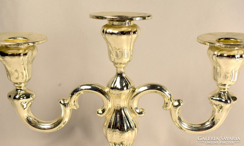 Beautiful neo-baroque style silver-plated candle holder