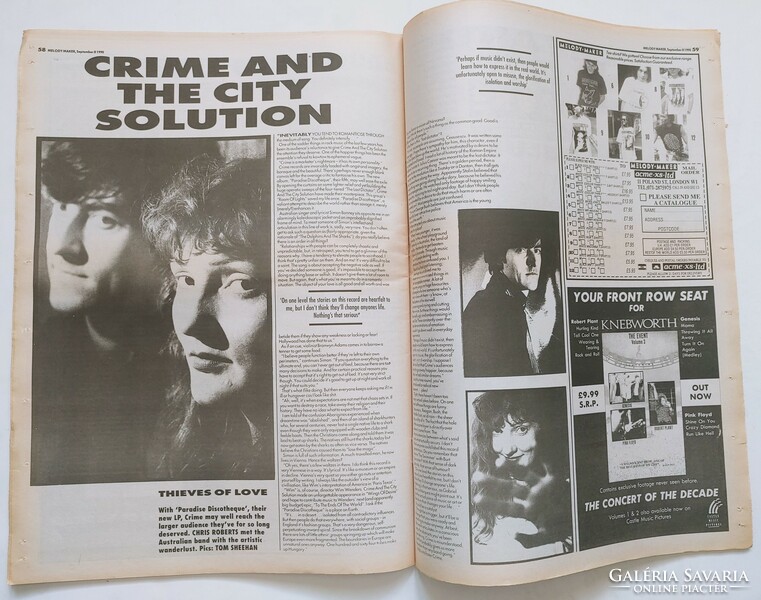 Melody Maker magazin 90/9/8 Sinead O'Connor Blue Nile INXS City Solution Napalm Death Neil Young
