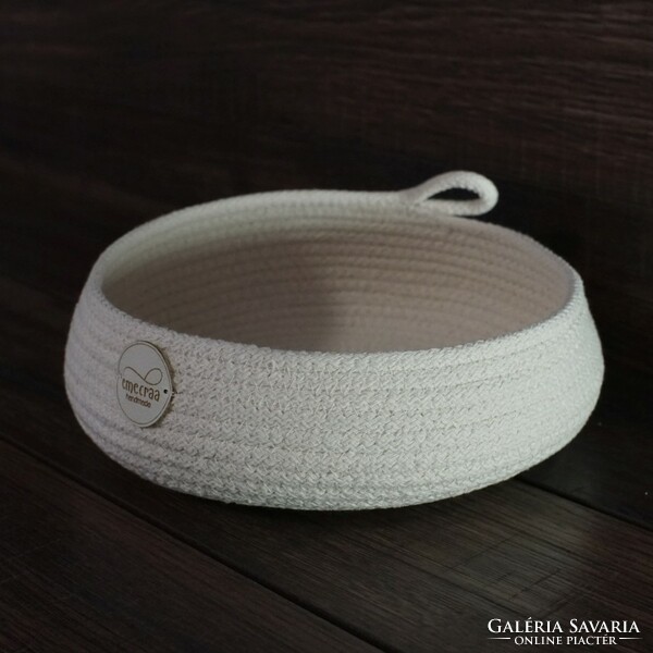 Sewn rope basket - storage bowl (bellis)