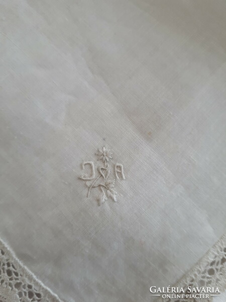 2 lacy decorative handkerchiefs with ica monogram