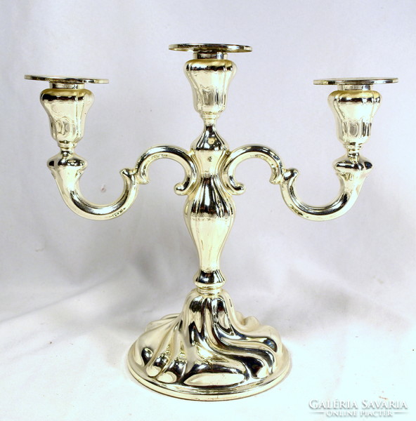 Beautiful neo-baroque style silver-plated candle holder