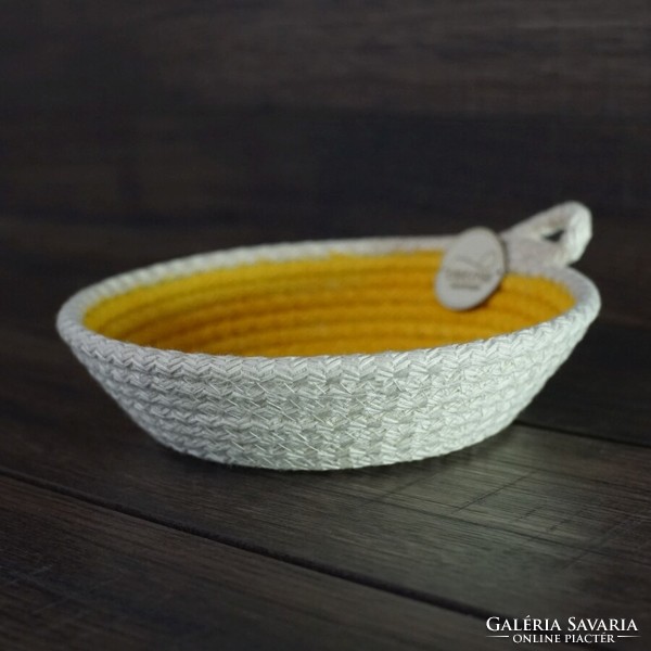 Sewn rope basket - storage bowl (solidago)