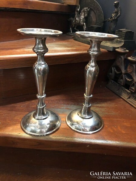 Pair of alpaca candle holders, 28 cm high.