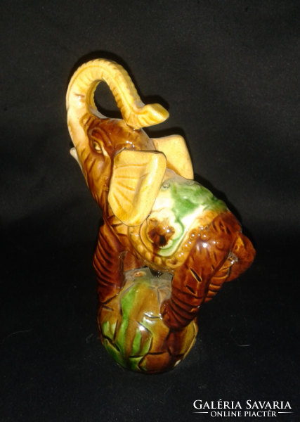 Glazed porcelain elephant, figure sculpture