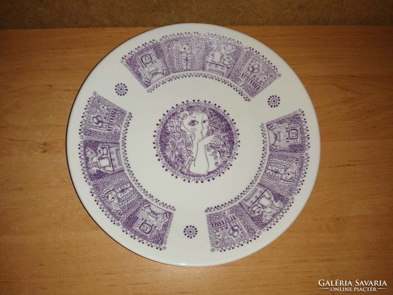 József Tari Zsolnay porcelain wall plate - diam. 25 cm (3p)
