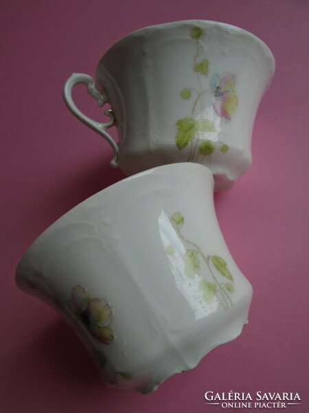 2 pcs. Hand-painted art nouveau cup.