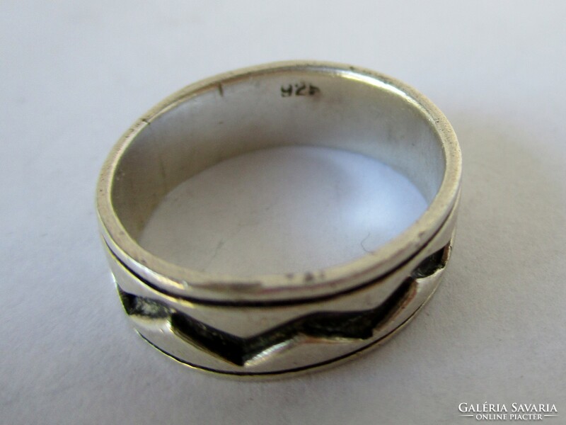 Nice old silver hoop little finger ring