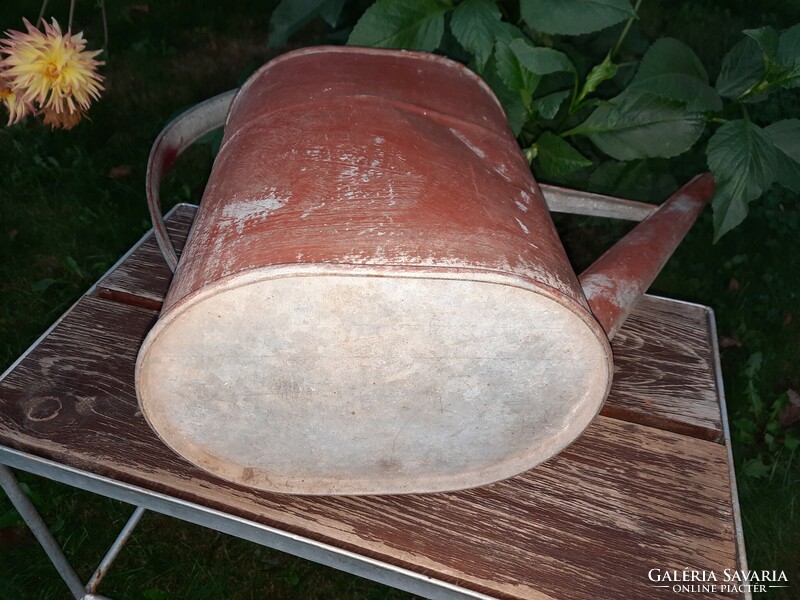 Found an antique tin watering can in used condition - more like a decoration