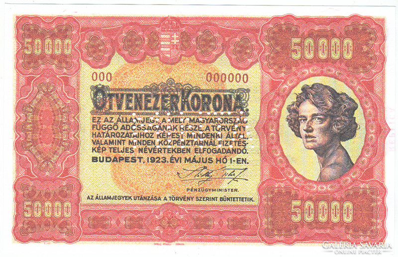 Magyarország 50000 korona REPLIKA MINTA 1923 UNC