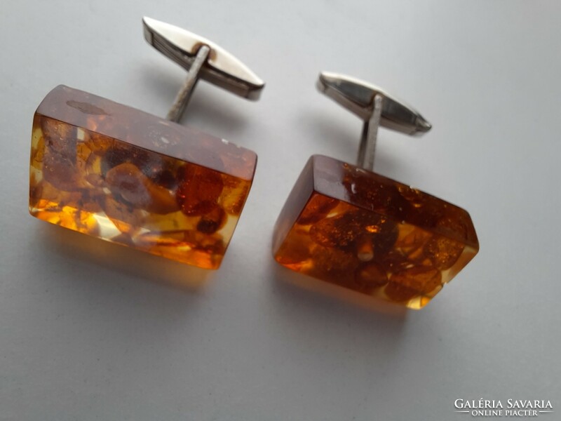 Vintage amber cufflinks, cufflinks, bijoux