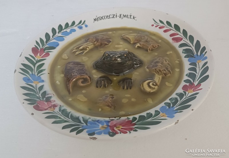 Körmöcbánya dish Miskolc memorial jelly frog diameter 23cm
