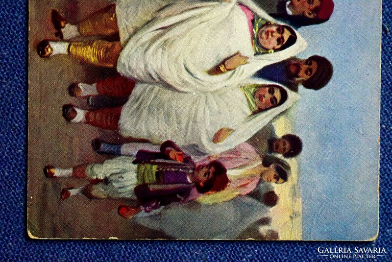 Antique humorous Arab ladies and gentlemen picture sheet