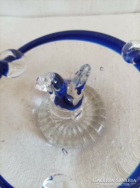 Cobalt blue transparent glass ashtray, ashtray table decoration