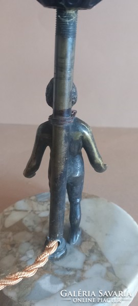 Bronz figurális márvány asztali lámpa antik art deco ALKUDHATÓ
