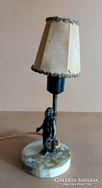 Bronze figural marble table lamp antique art deco negotiable