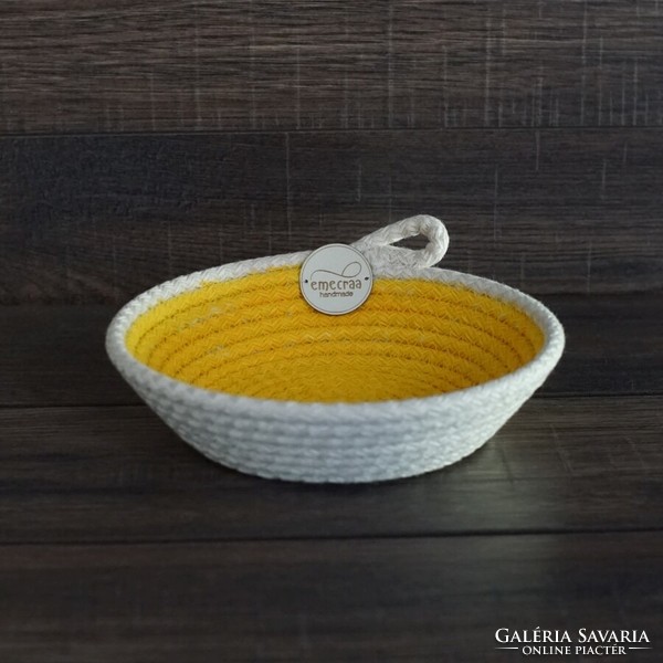 Sewn rope basket - storage bowl (solidago)