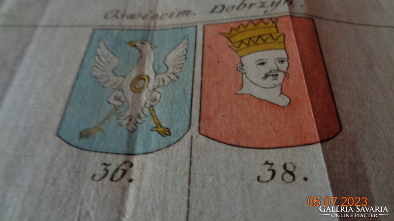 Old paper, rr, Palatianus terrae old coat of arms drawings of Smolensk, Grand Duchy ..