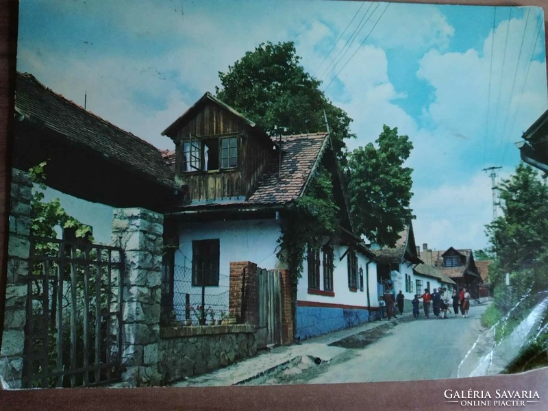 Old postcard, börzsöny, zebegény, tánsksics mihály út, 1970s