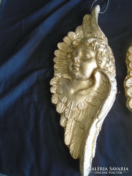 Hatalmas papírmasé angyalka figura párban nagyon régi darabok 59 x 21 cm kuriózum