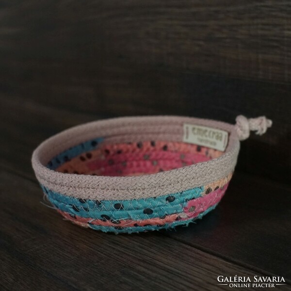 Sewn mini rope basket - storage bowl (rosea)