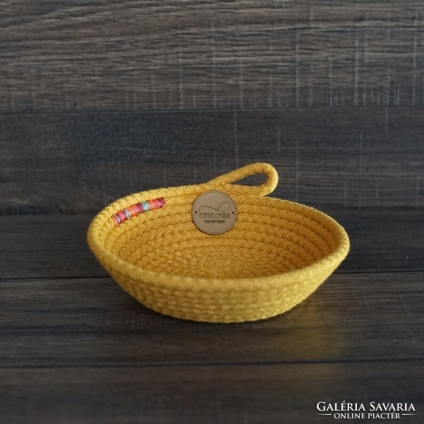 Sewn rope basket - storage bowl
