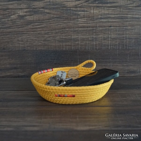 Sewn rope basket - storage bowl (gazania | 2)