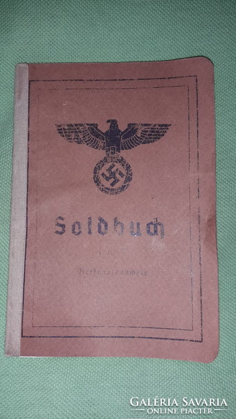 Antique 1941. Ww ii..- Iii. Empire German - Nazi military pay book in wonderful condition according to pictures