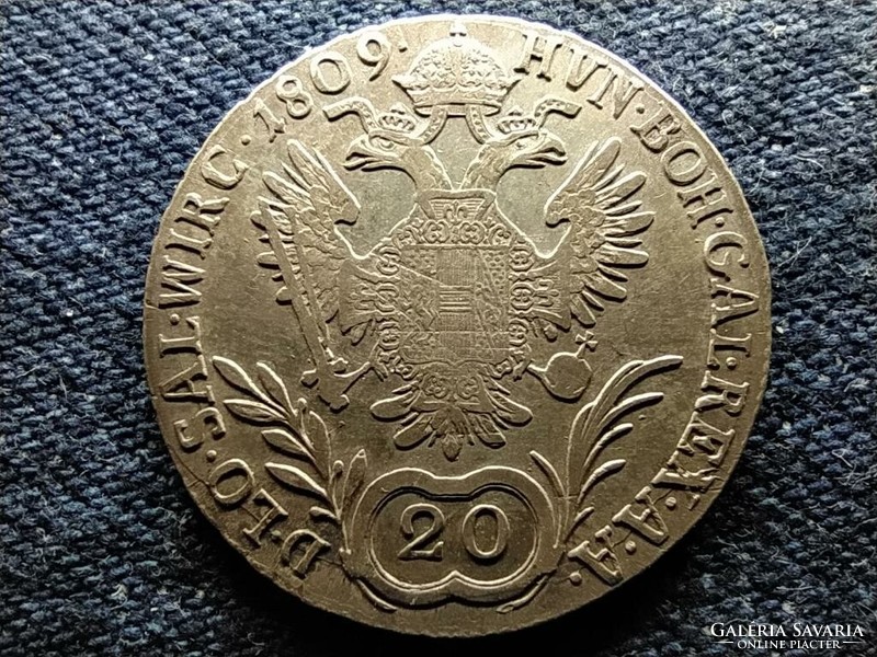 Ausztria II. Ferenc .583 ezüst 20 Krajcár 1809 B  (id79604)