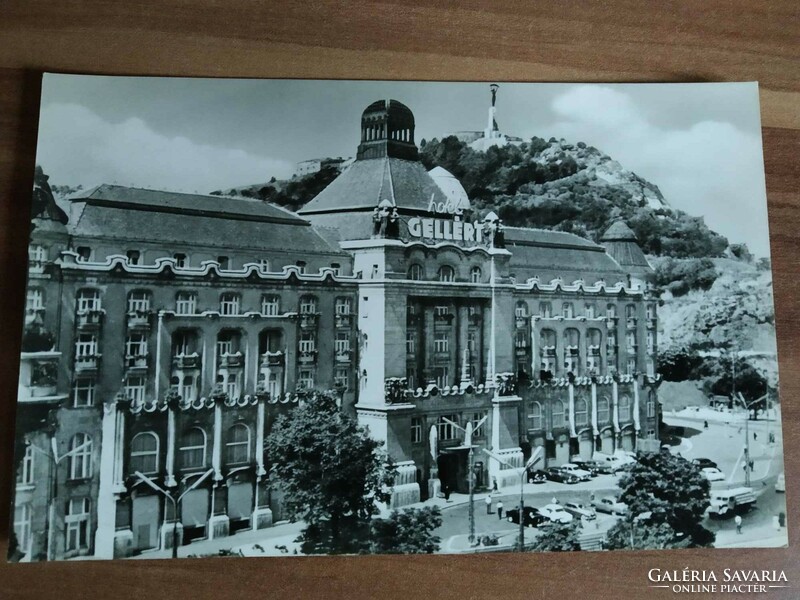 Régi képeslap, Budapest, Gellért szálló, postatiszta