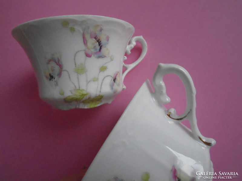 2 pcs. Hand-painted art nouveau cup.