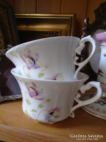 2 pcs. Hand-painted art nouveau cup.