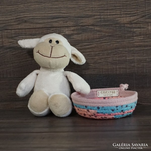 Sewn mini rope basket - storage bowl (rosea)