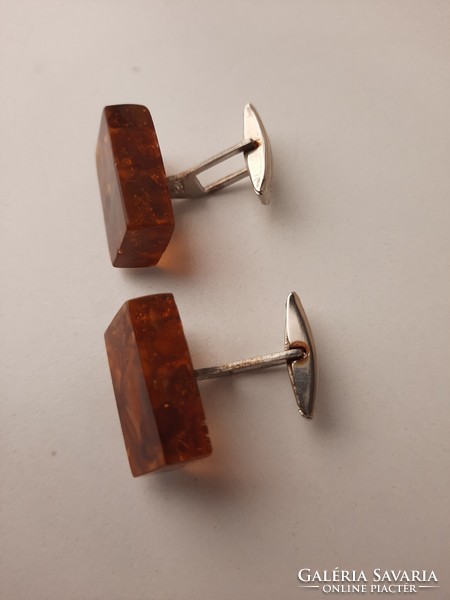 Vintage amber cufflinks, cufflinks, bijoux