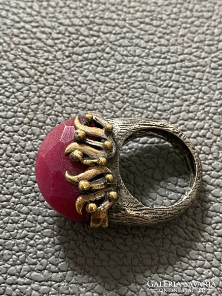 Big ring with ruby stone