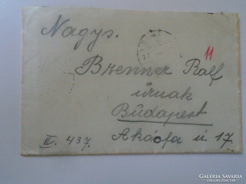 D197960  Levél 1932 Budapest  - (Ralf) Adolf Brenner  úrnak Budapest tartalommal