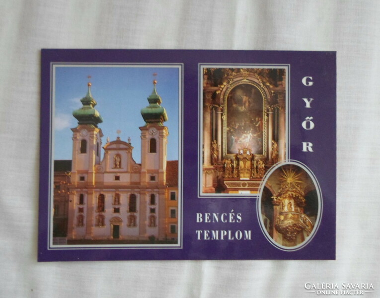 Old Hungarian postcard 28.: Győr, Saint Ignatius (Benedict) Church of Loyola