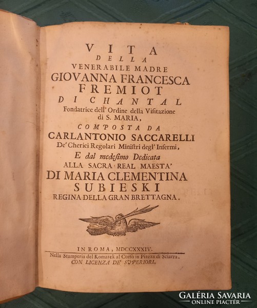 Antique Italian language church book 1734 Rome